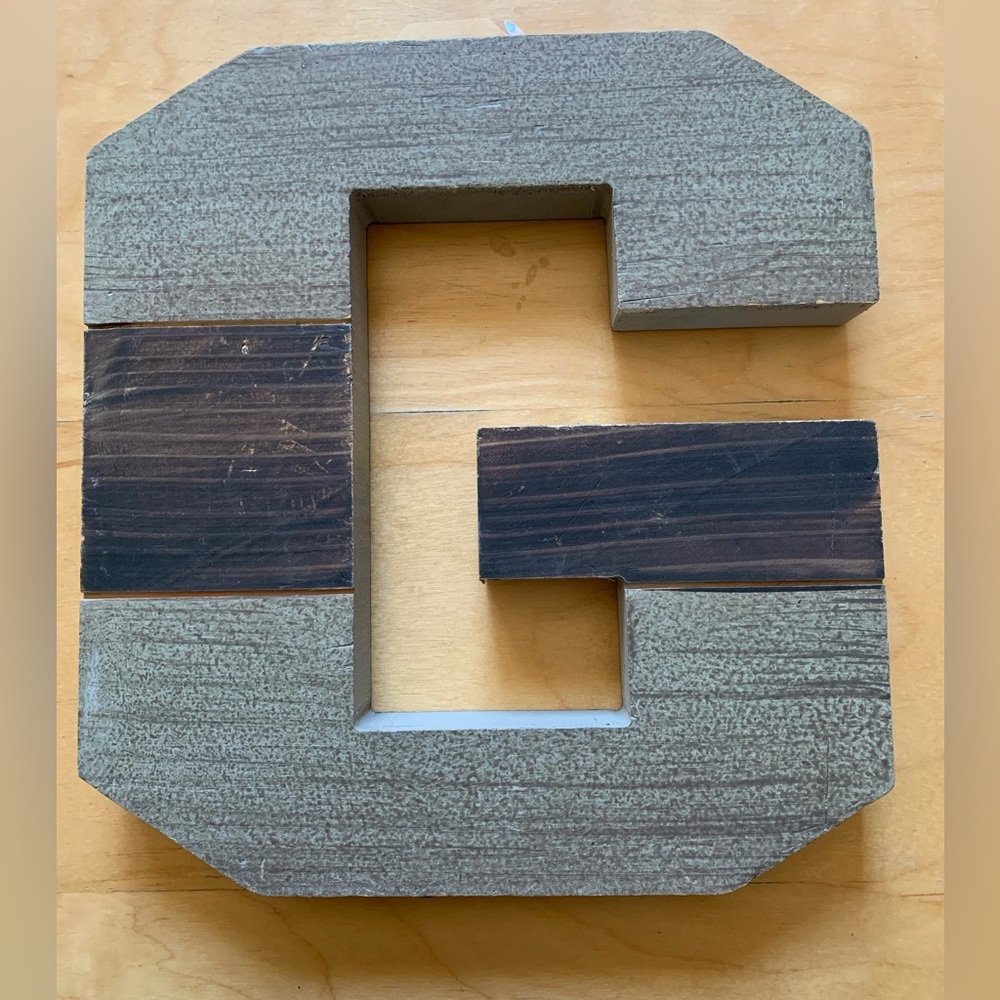 🖤5 for $20- Rustic Wood Wall Hanging tabletop Home Decor Wall Art 8" “G”